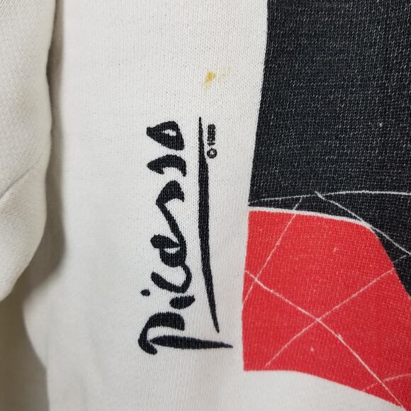 Vintage Pablo Picasso Jacqueline Roque Portrait Crewneck Sweatshirt Mens S 1988 - Picture 3 of 7
